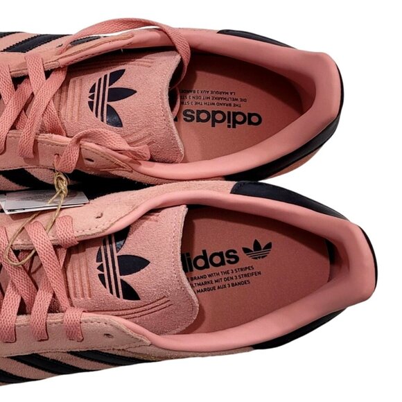 Adidas Gazelle Glow Pink Mens Sneakers Size 13 Suede Upper Black Stripes Casual - Picture 7 of 12